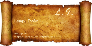 Lemp Iván névjegykártya